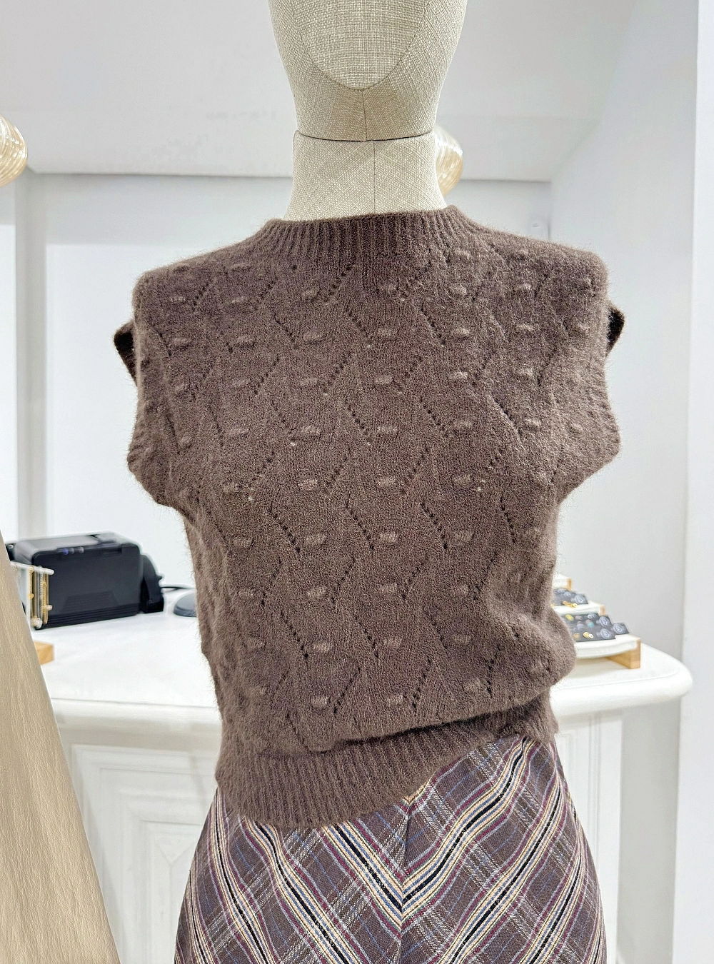 Chaleco punto zig zag plumetti
