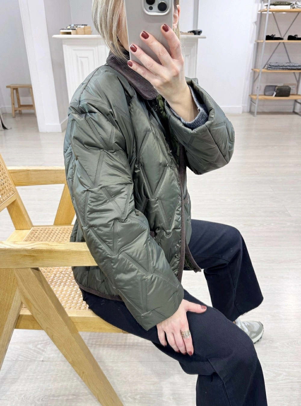 Chaqueta acolchada cuello pana Chaqueta acolchada cuello pana