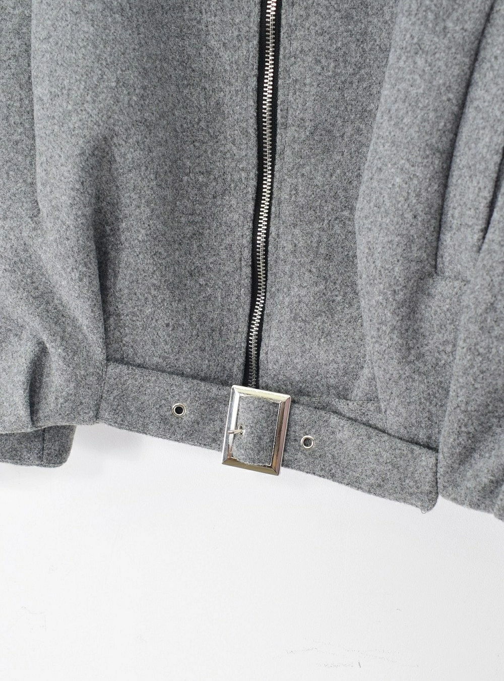 Chaqueta cremallera borde recogido Chaqueta cremallera borde recogido