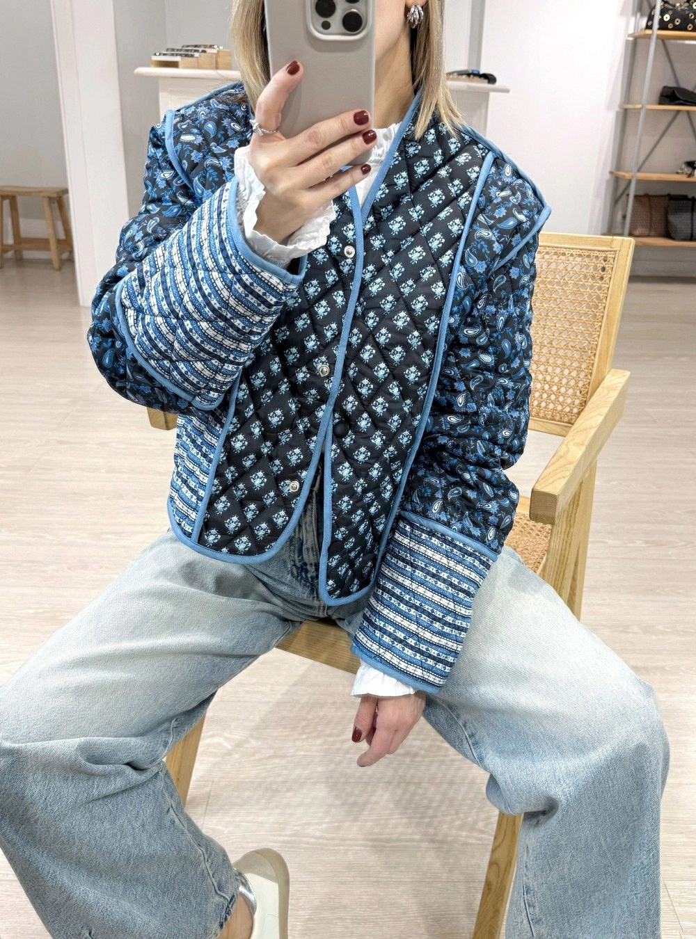 Chaqueta padding estampada