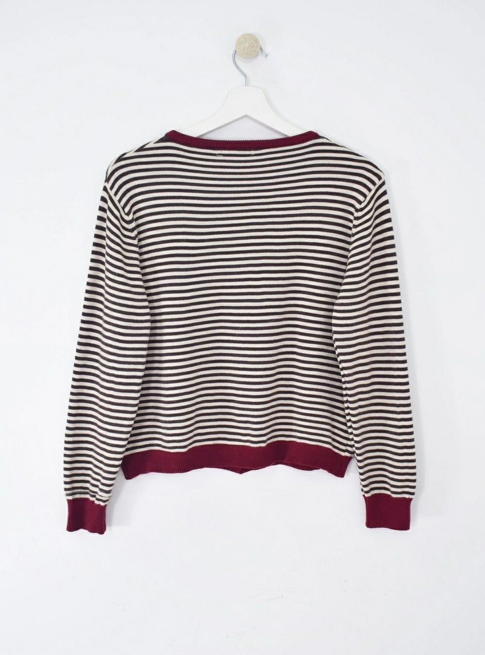 Chaqueta punto fine rayas bordes Chaqueta punto fine rayas bordes