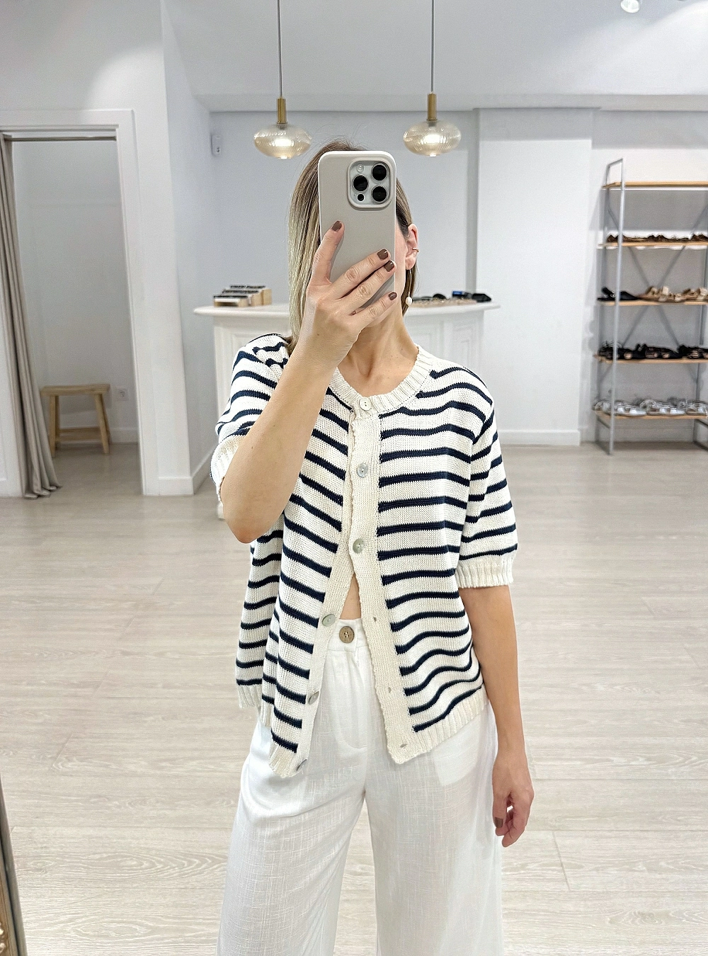 Chaqueta sm punto y rayas