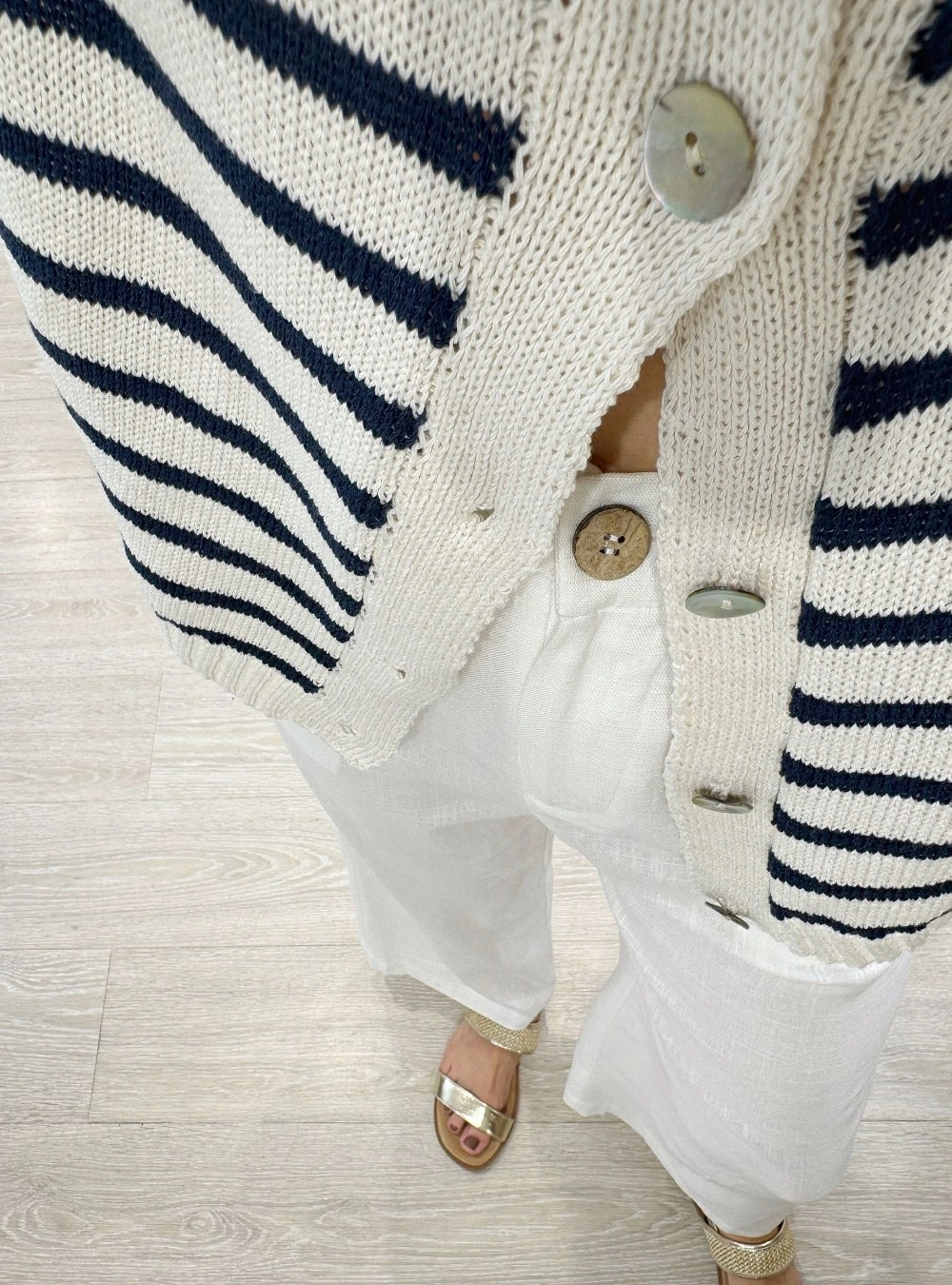 Chaqueta sm punto y rayas