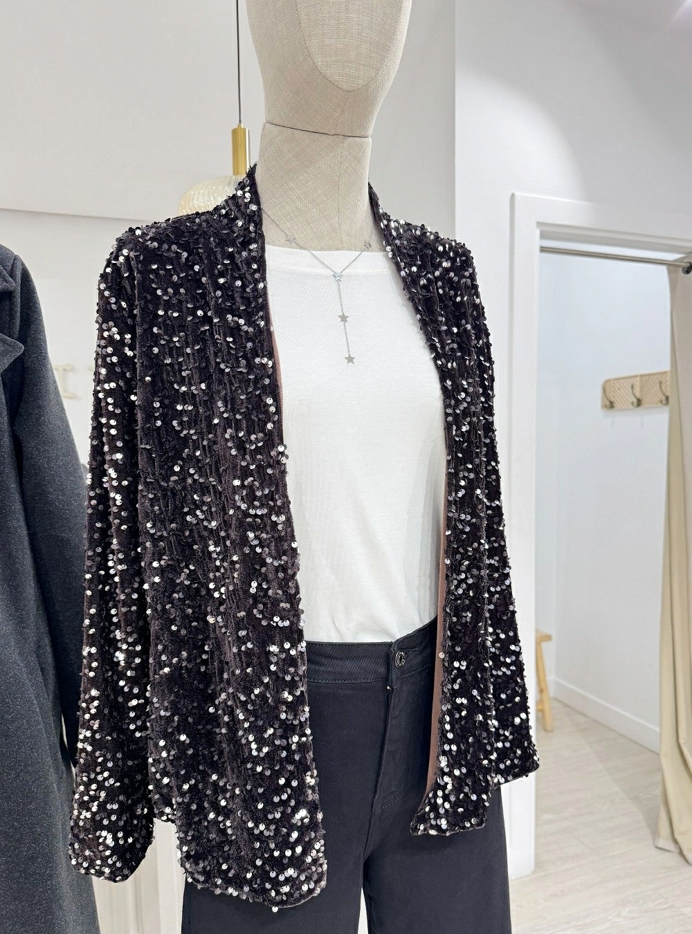 Chaqueta terciopelo con lentejuelas