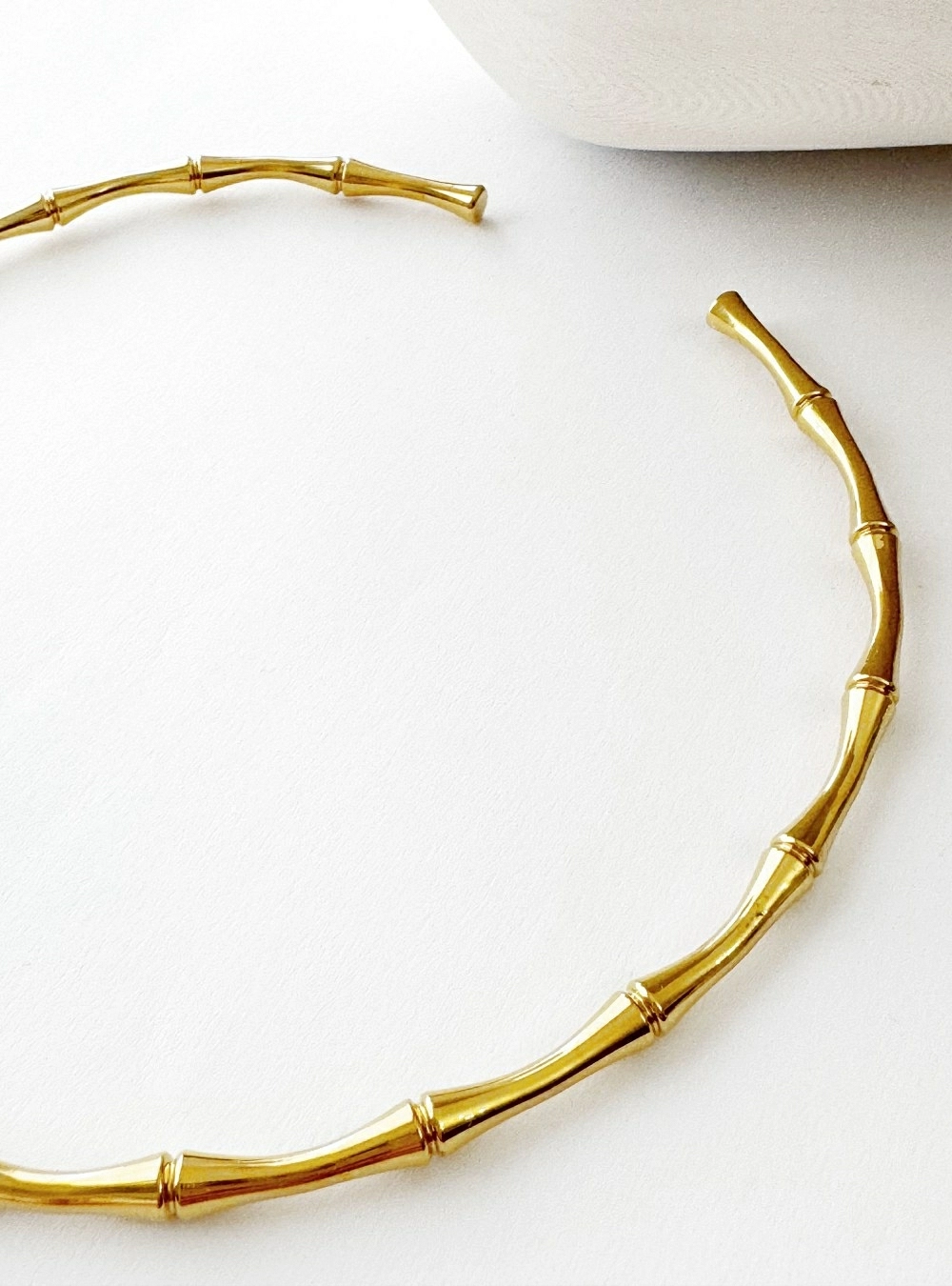Choker acero efecto bambu