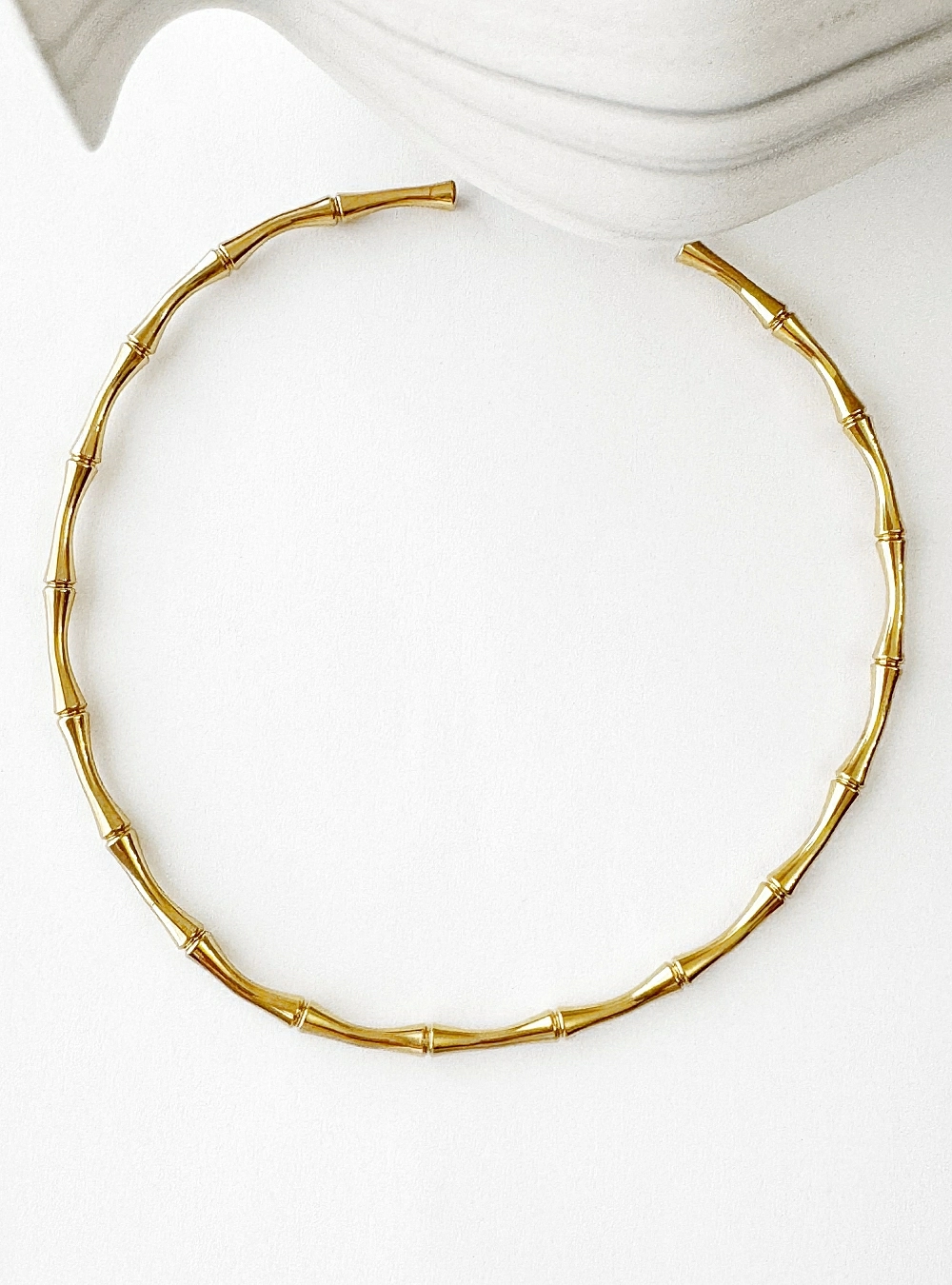 Choker acero efecto bambu
