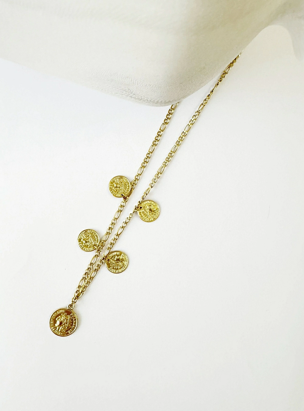 Collar acero 5 monedas
