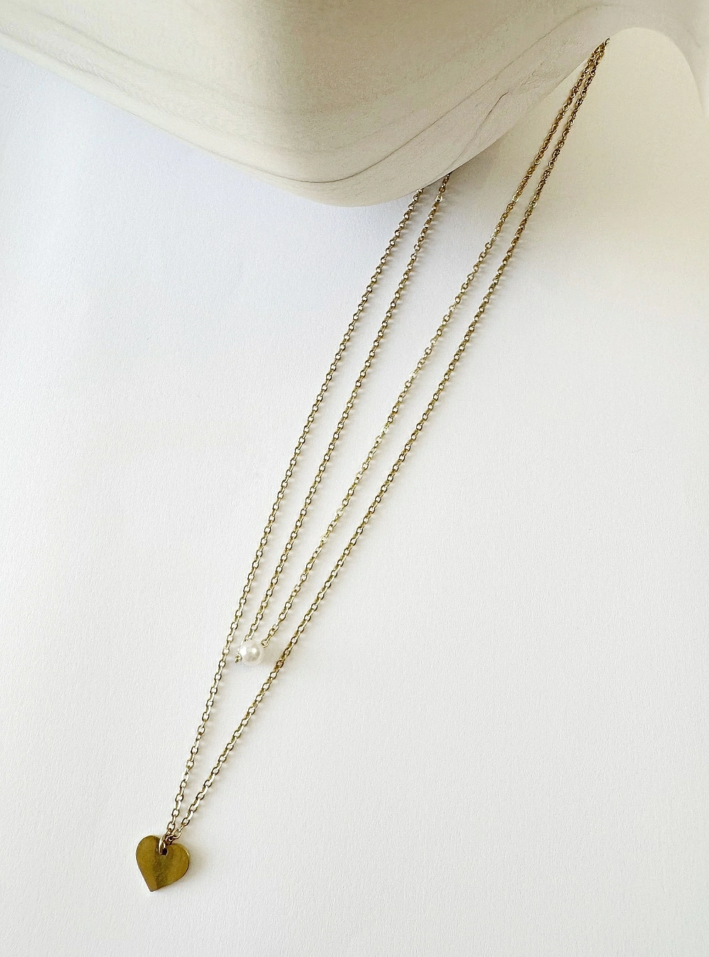 Collar corazón y perla
