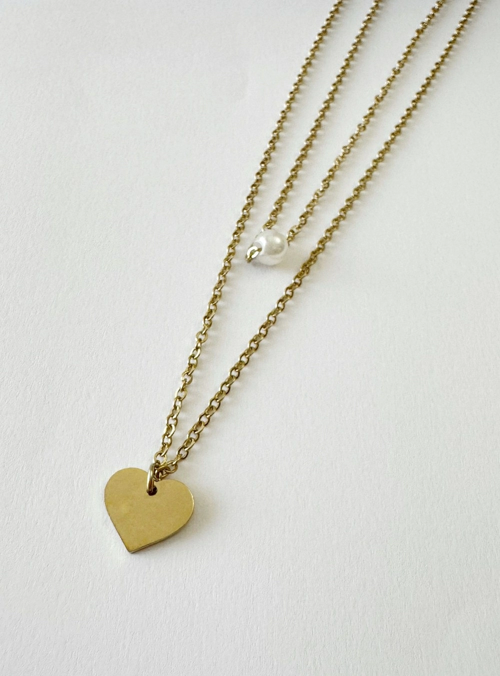 Collar corazón y perla