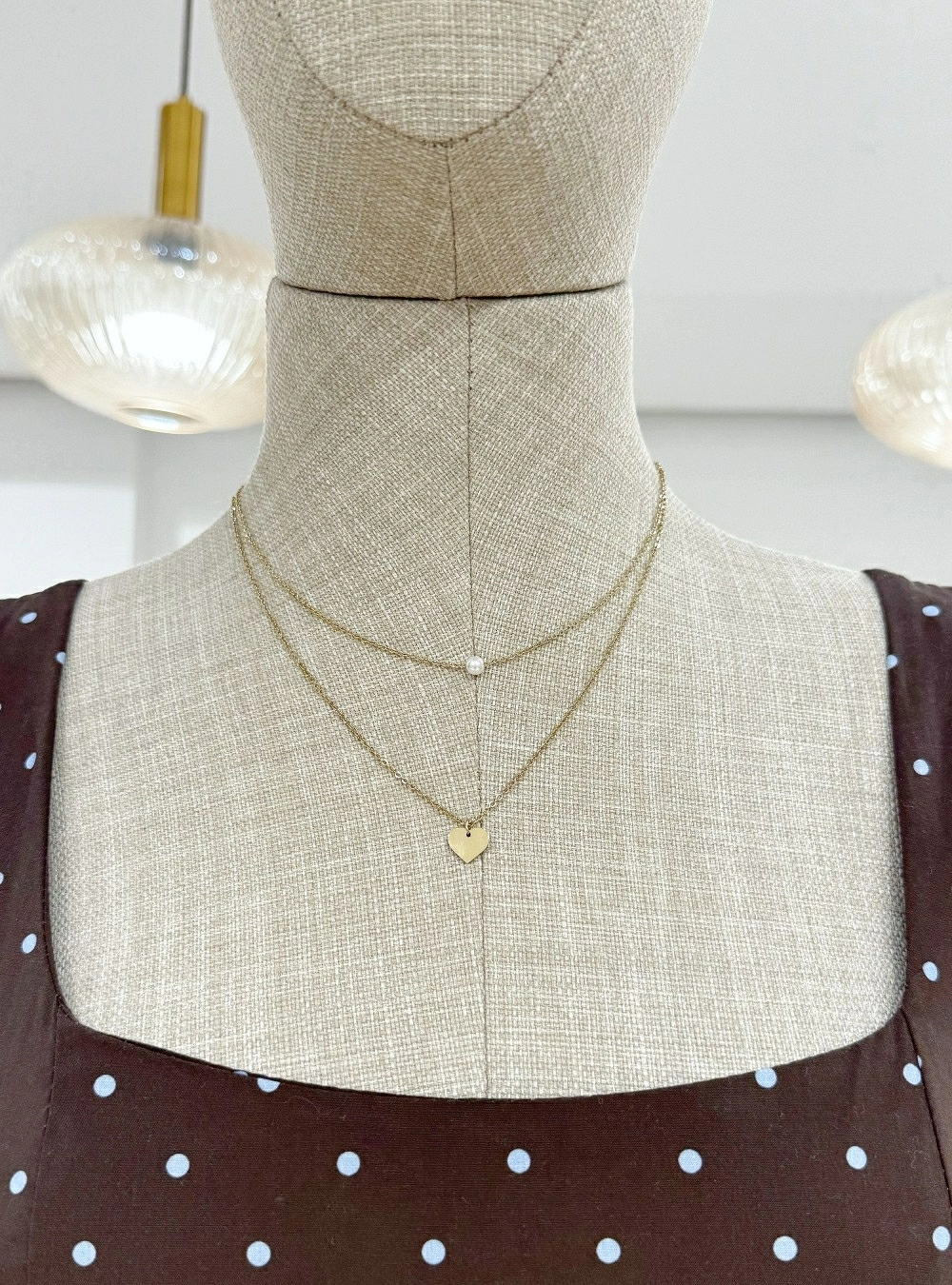 Collar corazón y perla