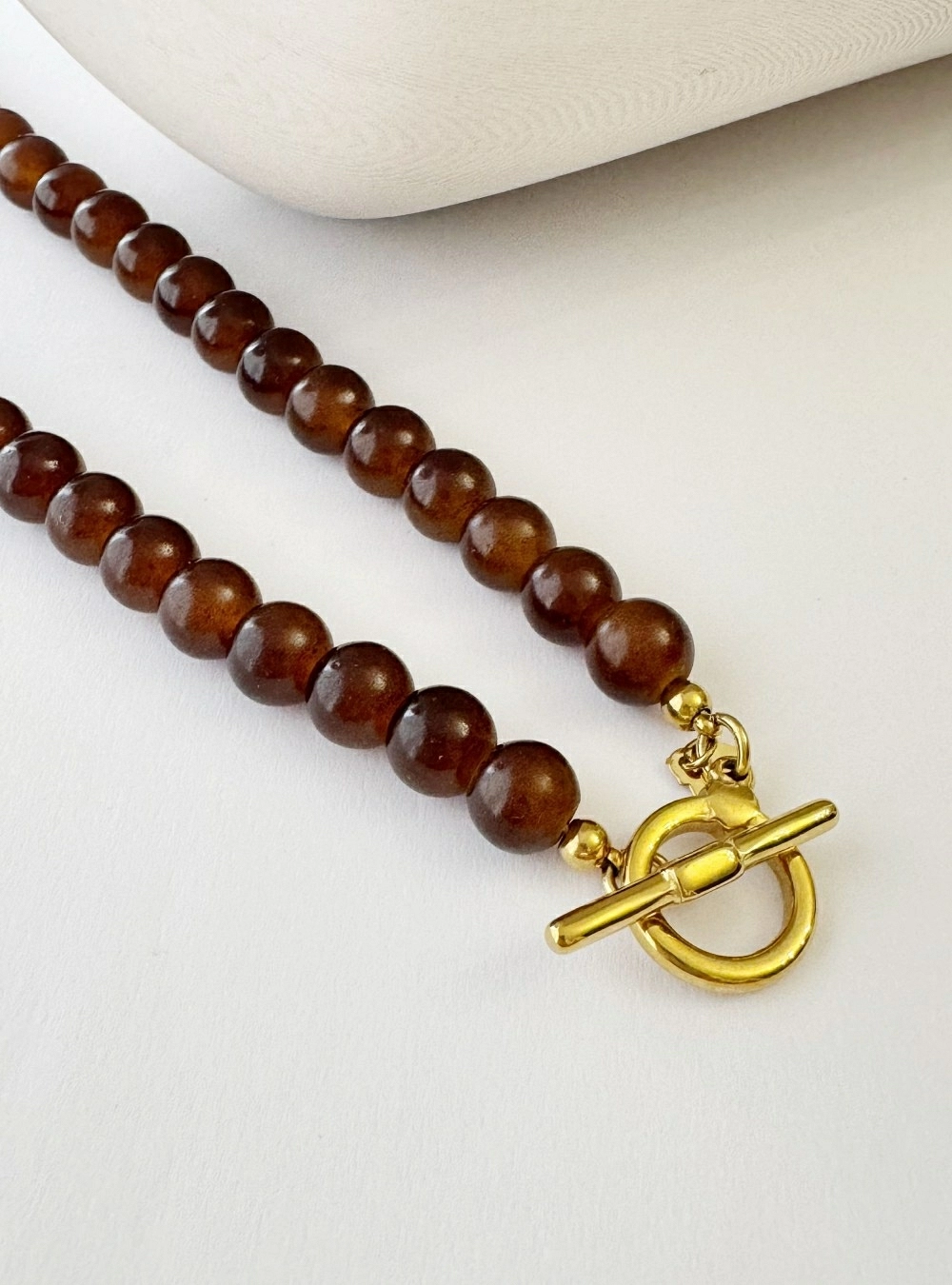 Collar perlas coffe