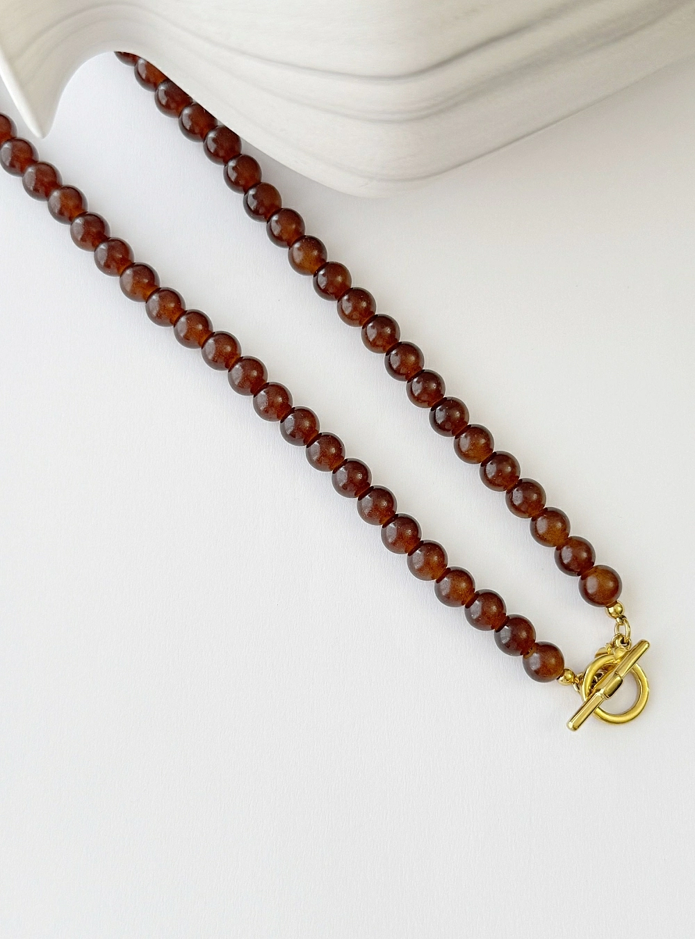 Collar perlas coffe