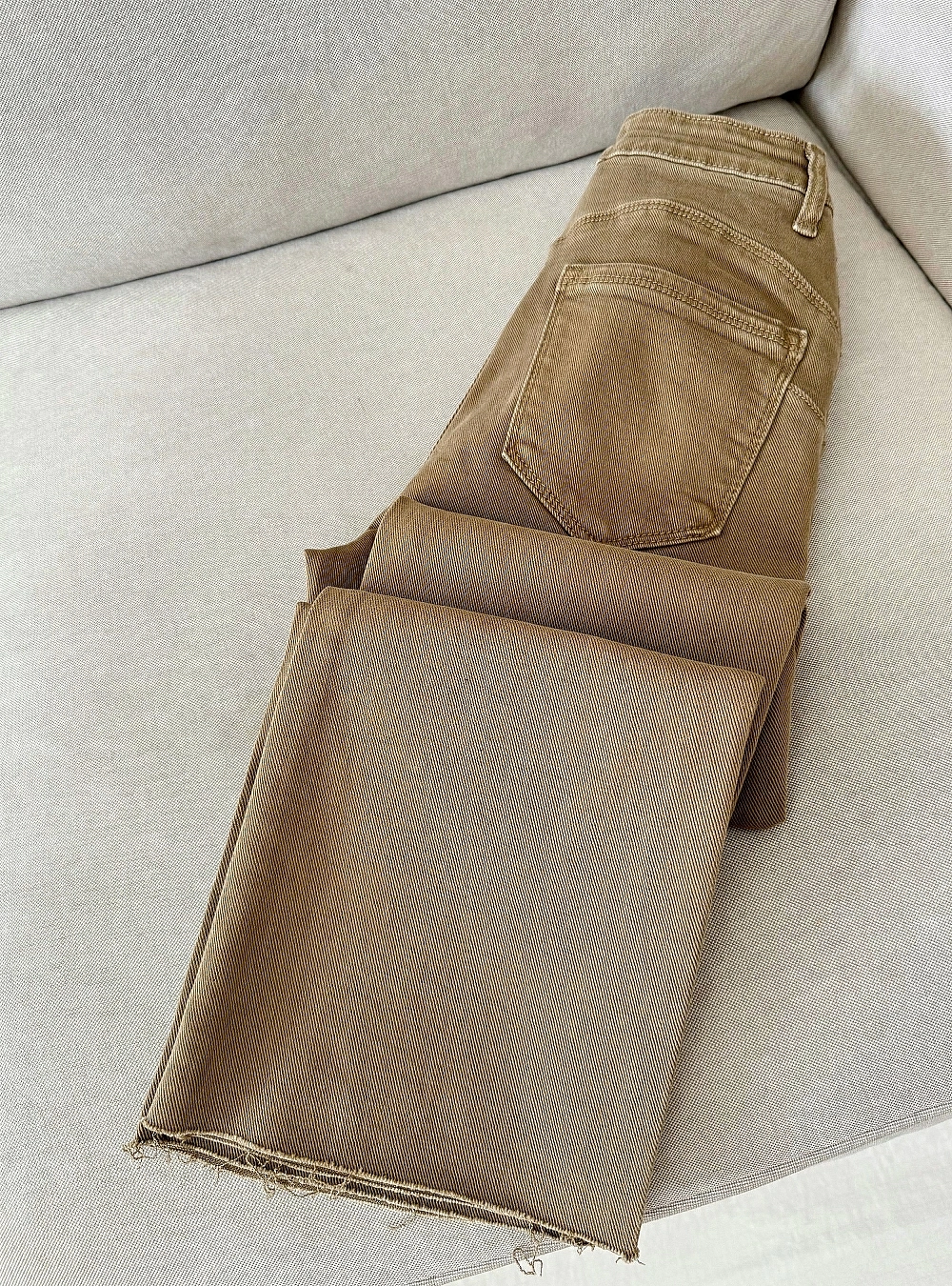 Jeans flare cut camel