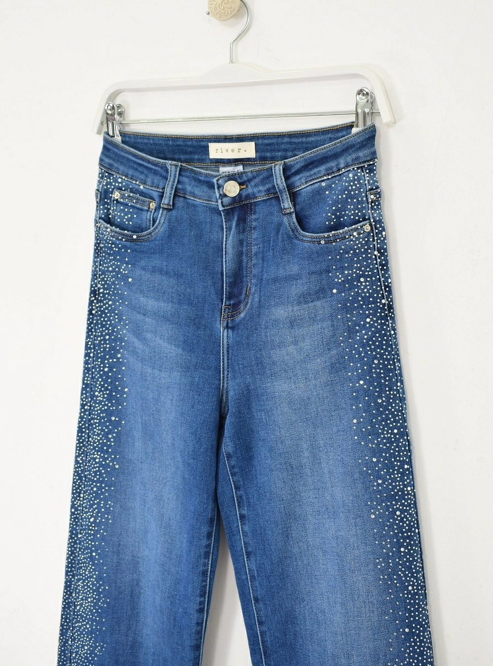 Jeans straight cristales Jeans straight cristales