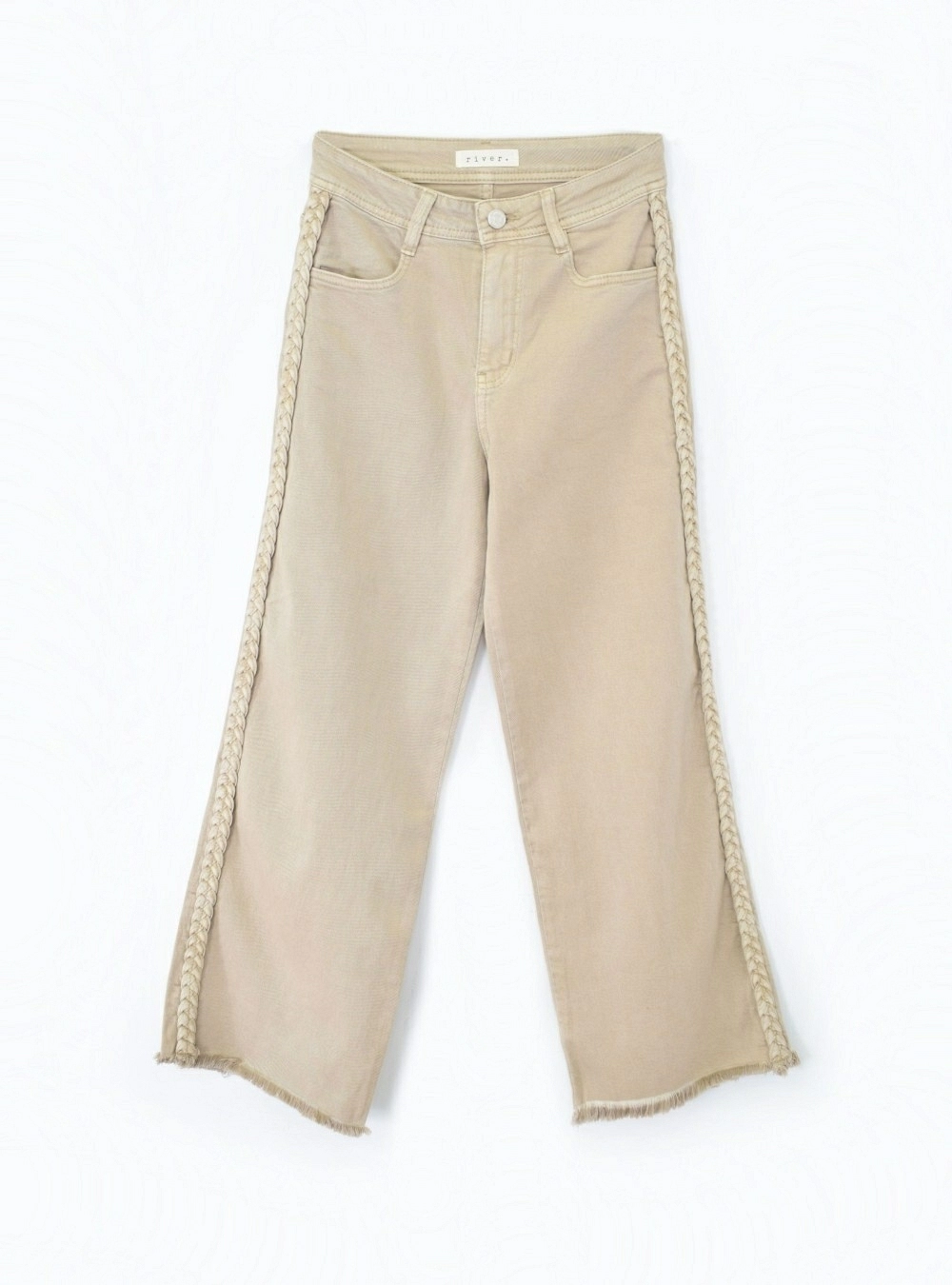 Jeans straight trenza lateral