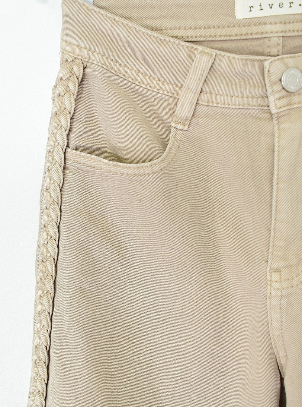 Jeans straight trenza lateral