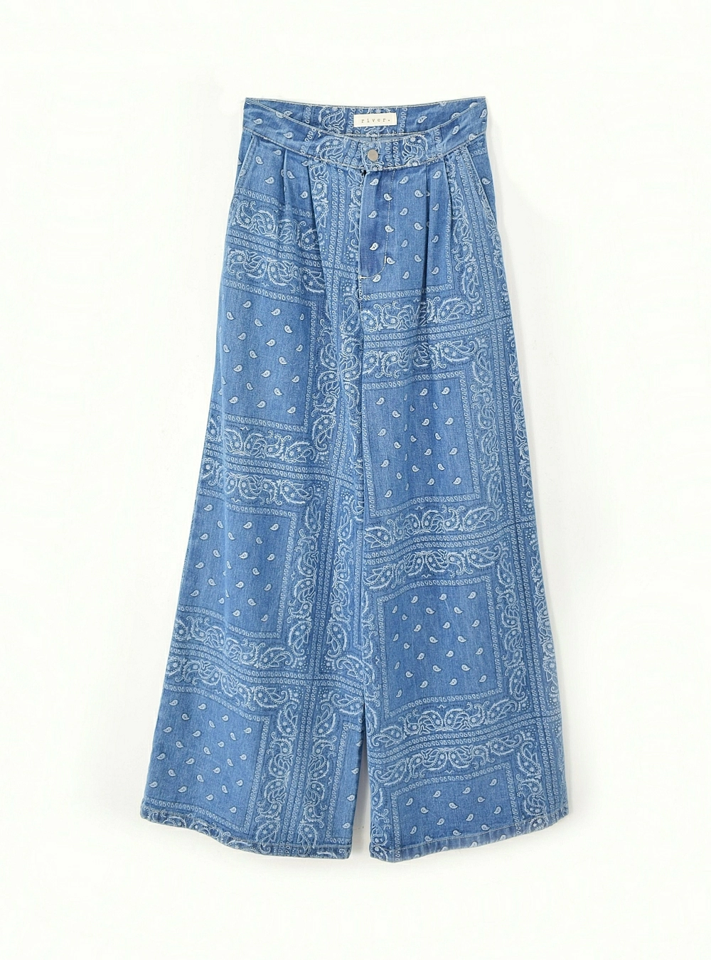 Jeans wide leg bordados estampados