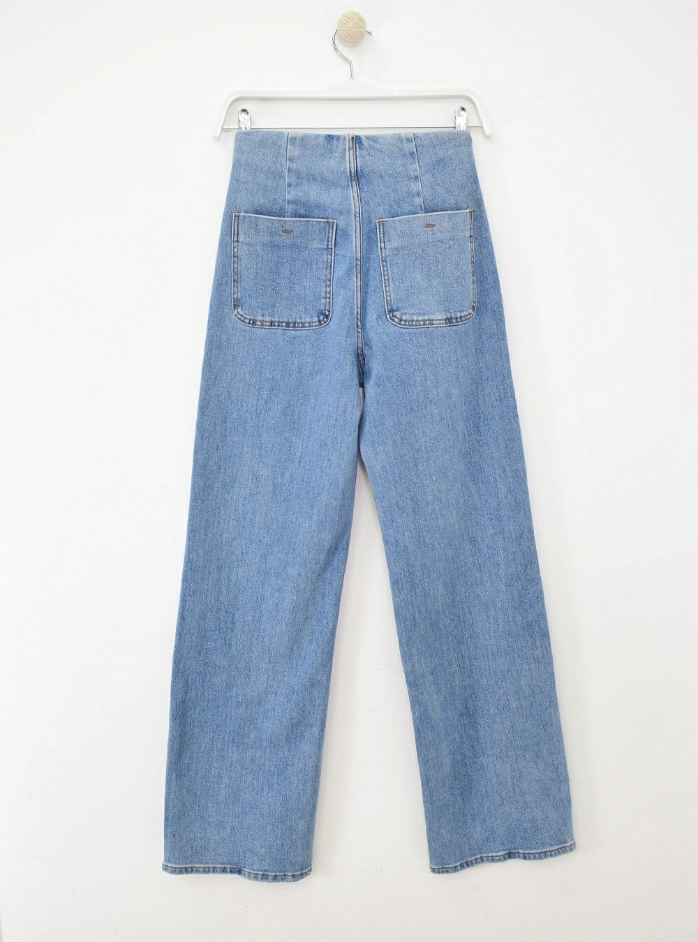 Jeans wide leg boton leon