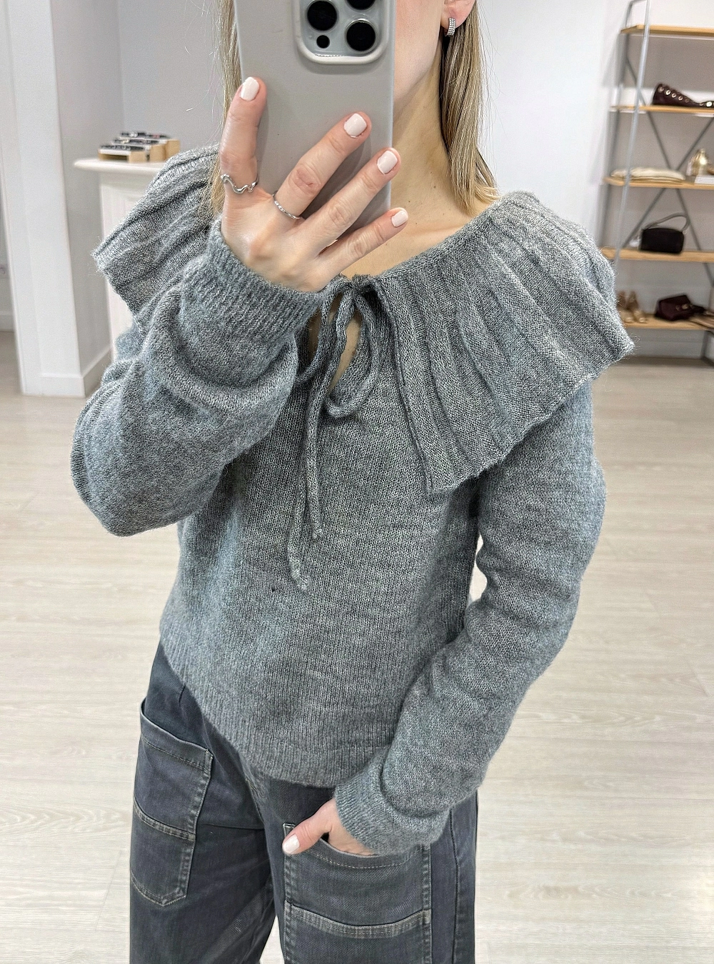 Jersey cuello bebe lazo