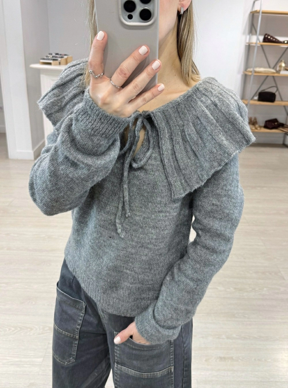 Jersey cuello bebe lazo