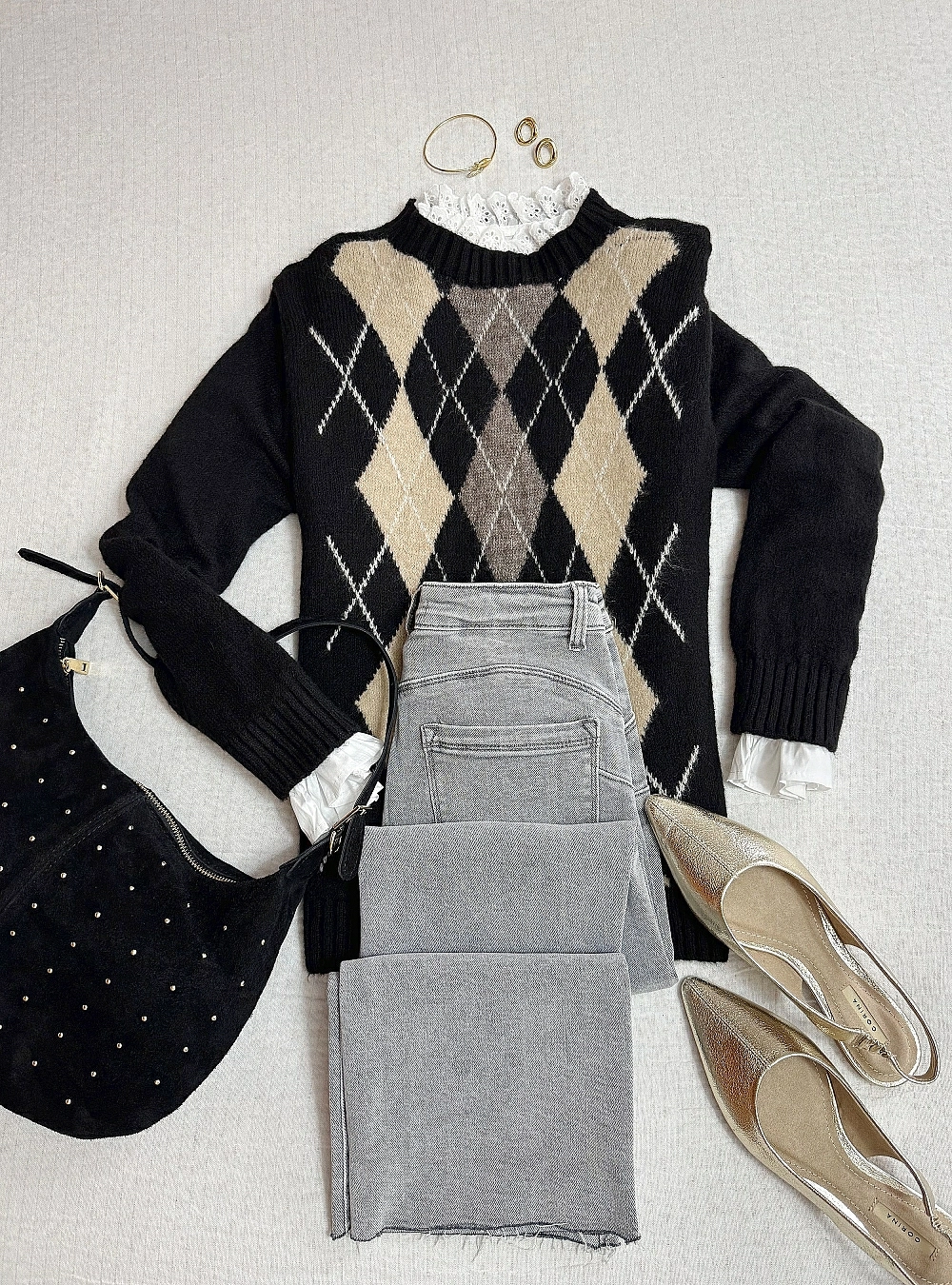 Jersey punto estampado rombos