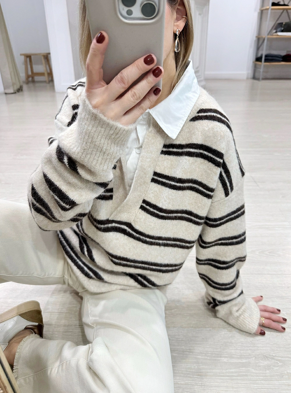 Jersey rayas combinado camisa