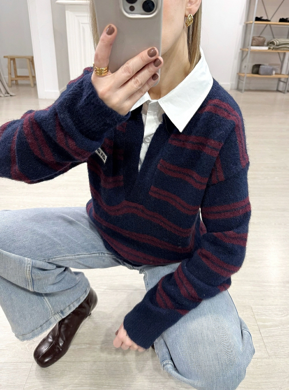 Jersey rayas combinado camisa Jersey rayas combinado camisa