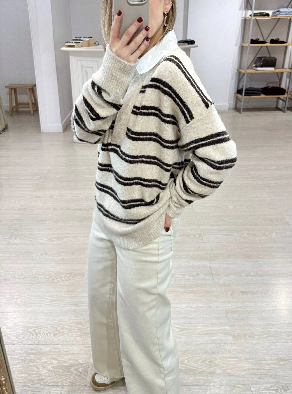 Jersey rayas combinado camisa