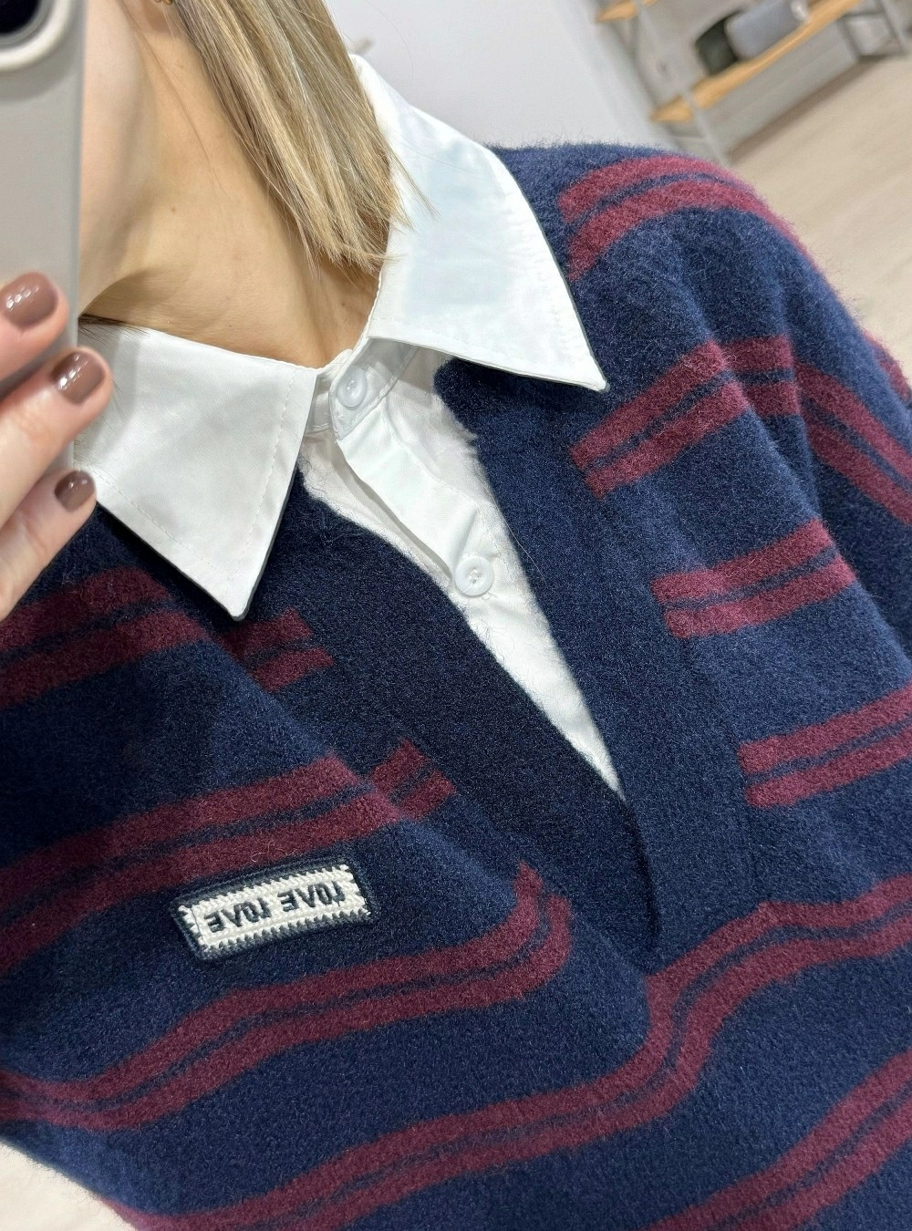 Jersey rayas combinado camisa Jersey rayas combinado camisa