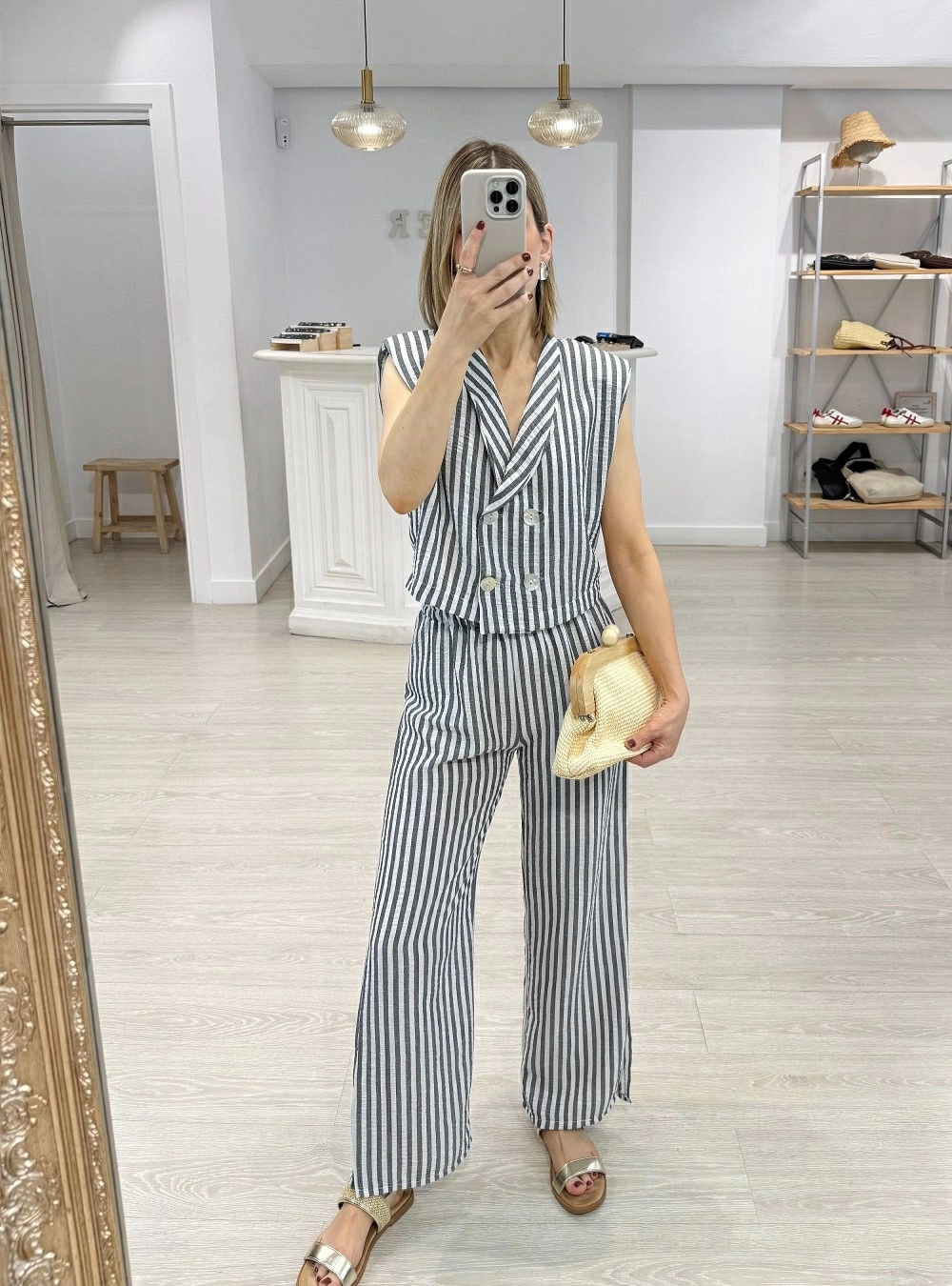 Pantalon fluido rayas