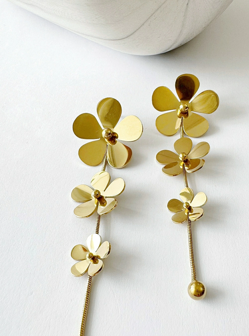 Pendientes 3 flores 5 petalos