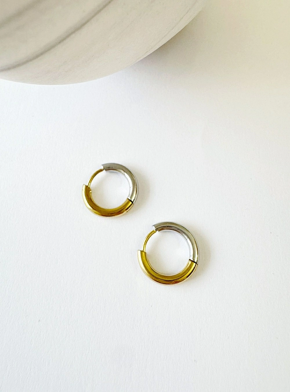 Pendientes aro bicolor 14mm