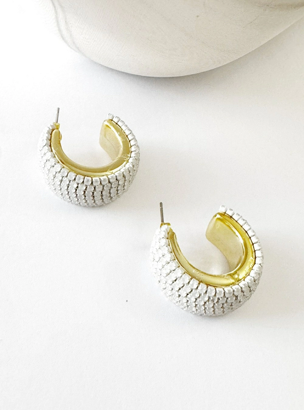 Pendientes aro lineas circonitas