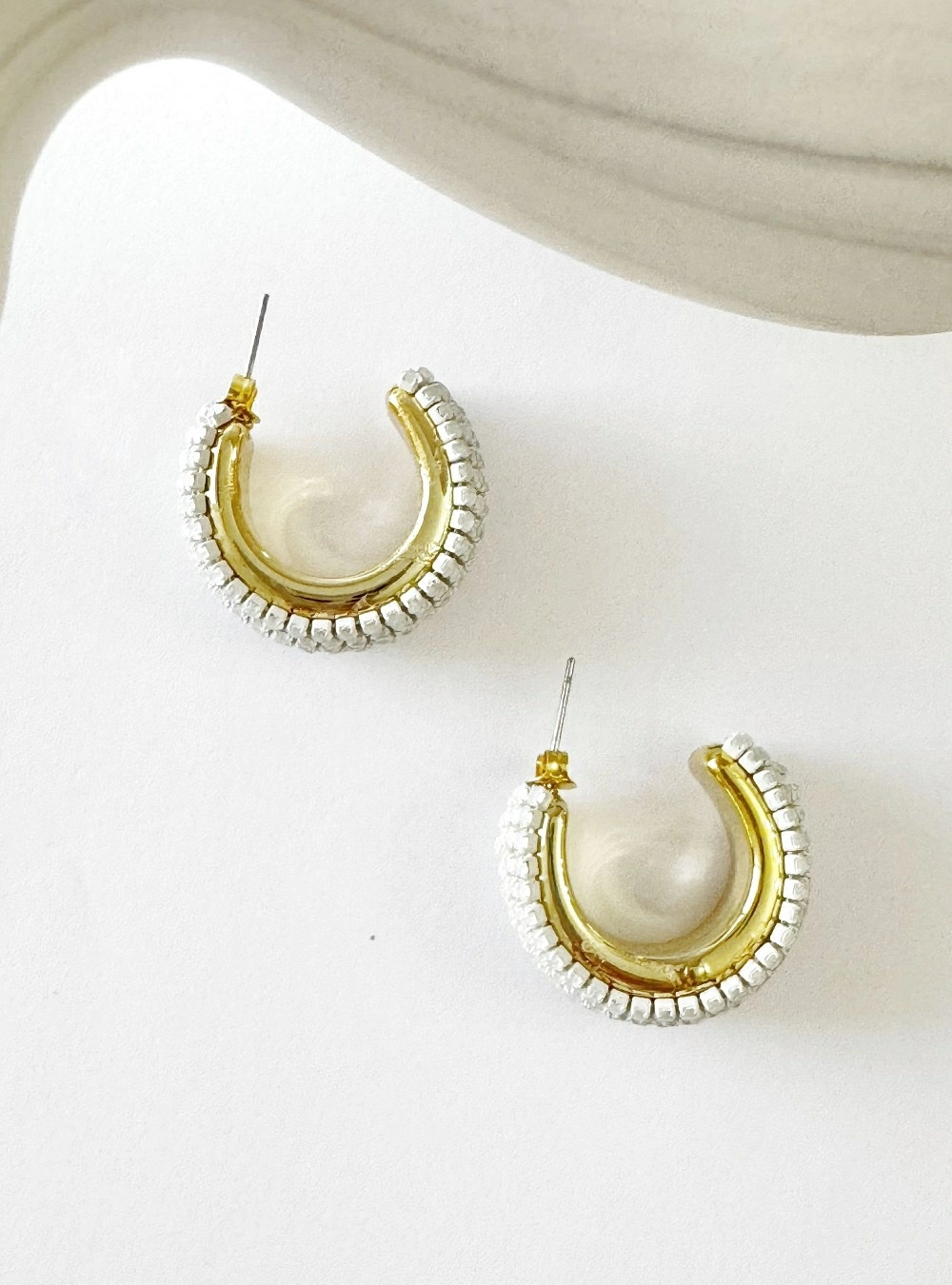 Pendientes aro lineas circonitas