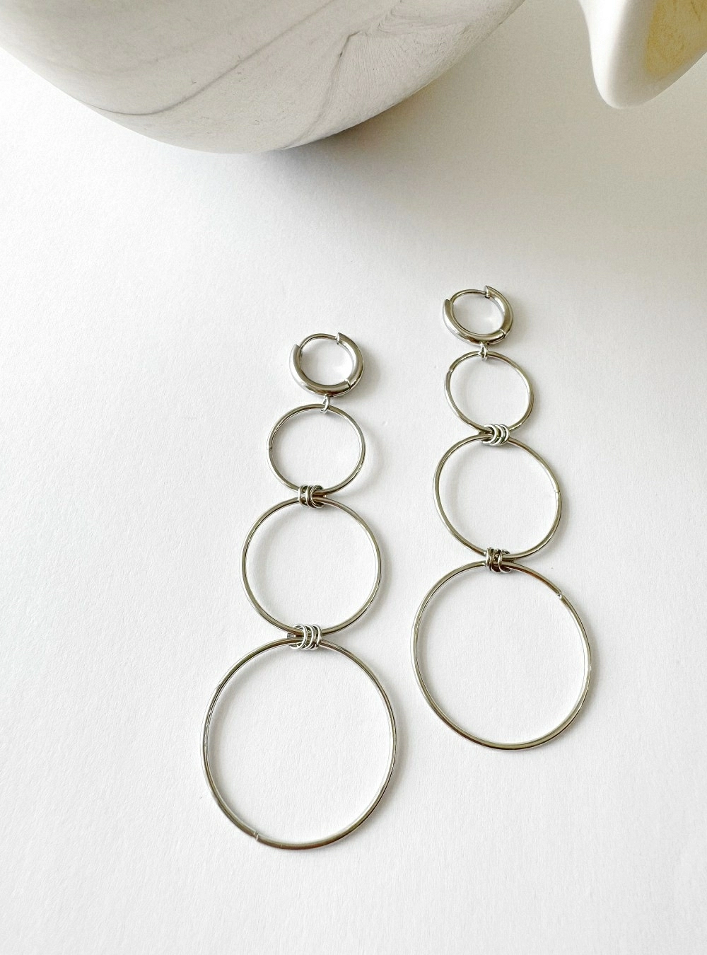 Pendientes cadena cuatro aros