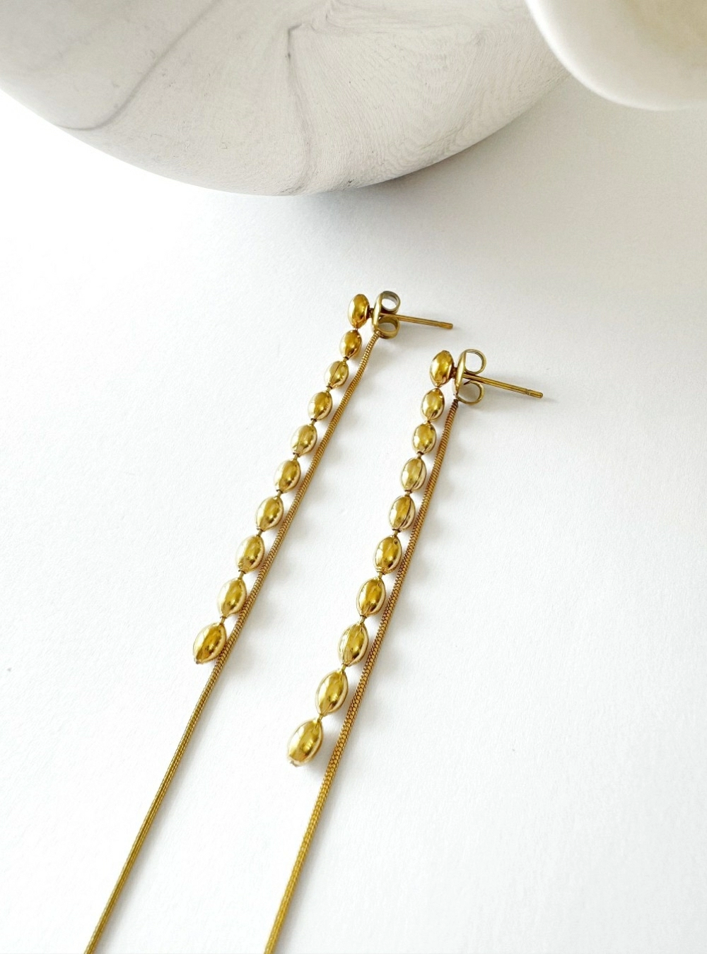 Pendientes cordon y bolitas