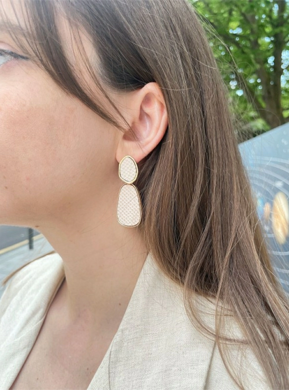 Pendientes dobles cuero