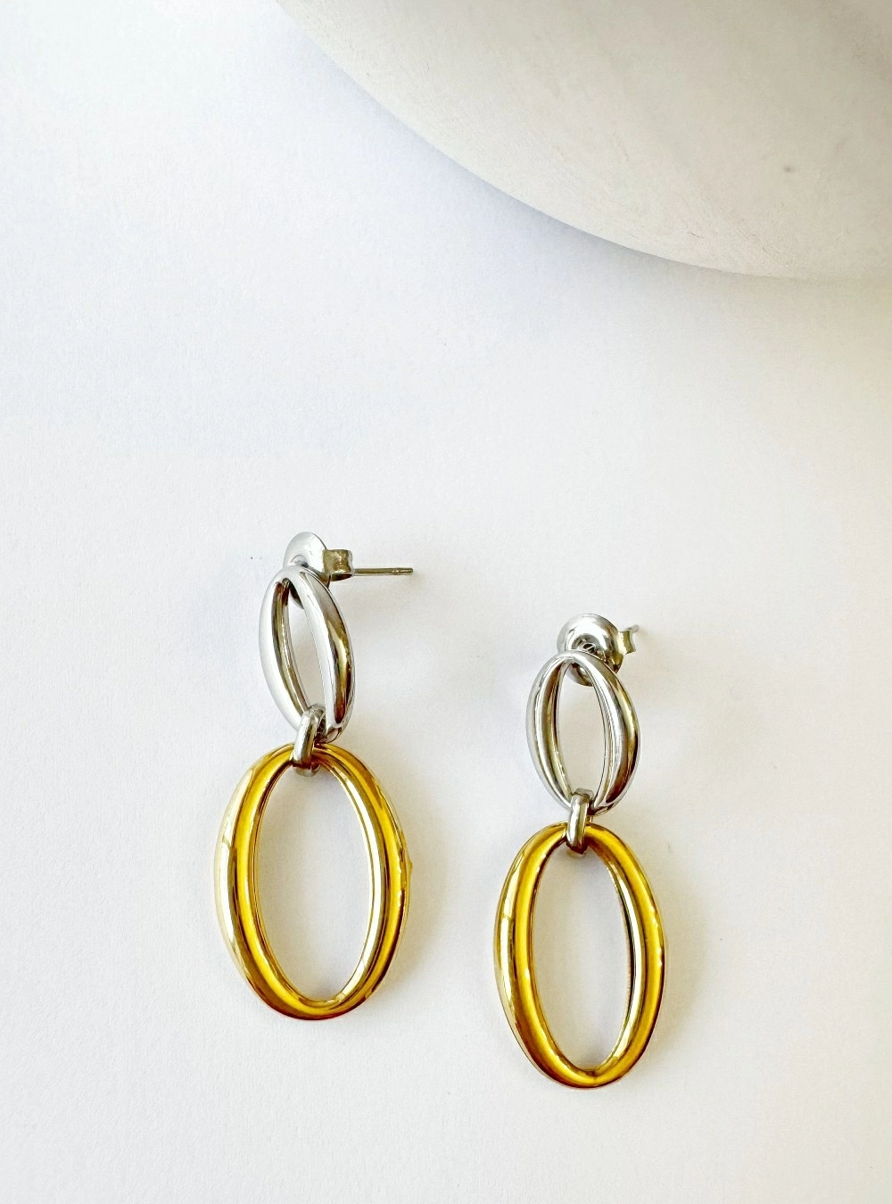 Pendientes eslabones gold and silver