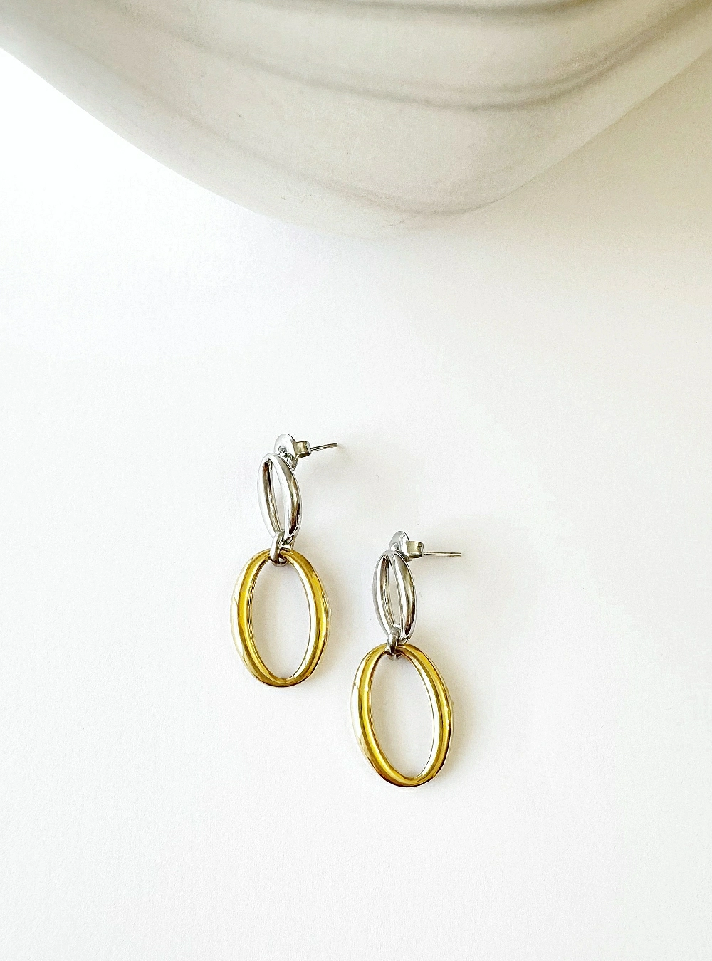 Pendientes eslabones gold and silver