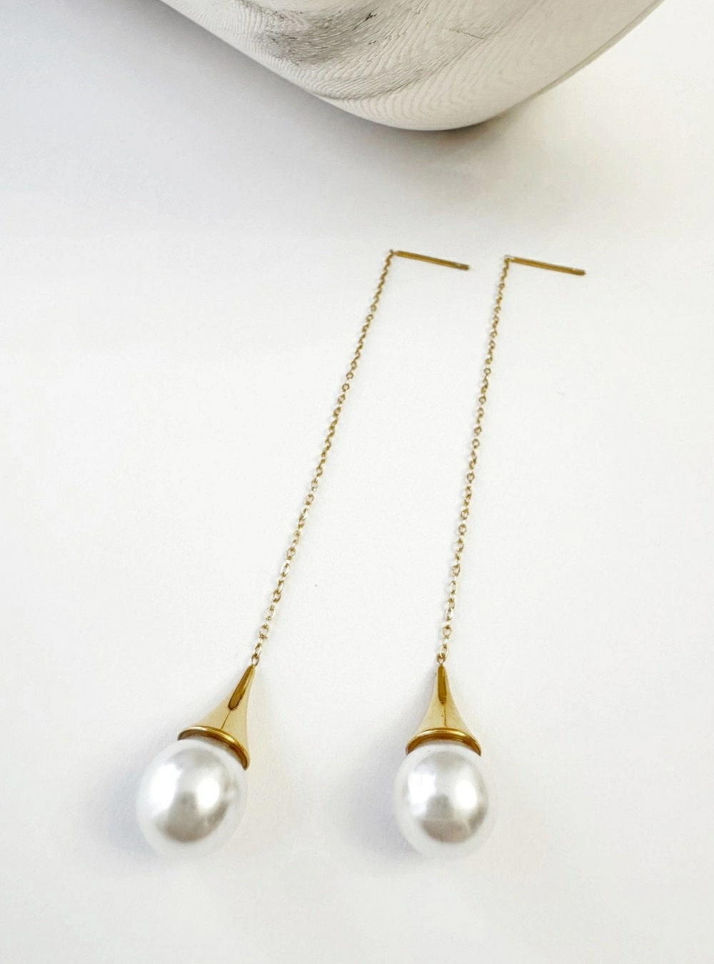 Pendientes perla colgante