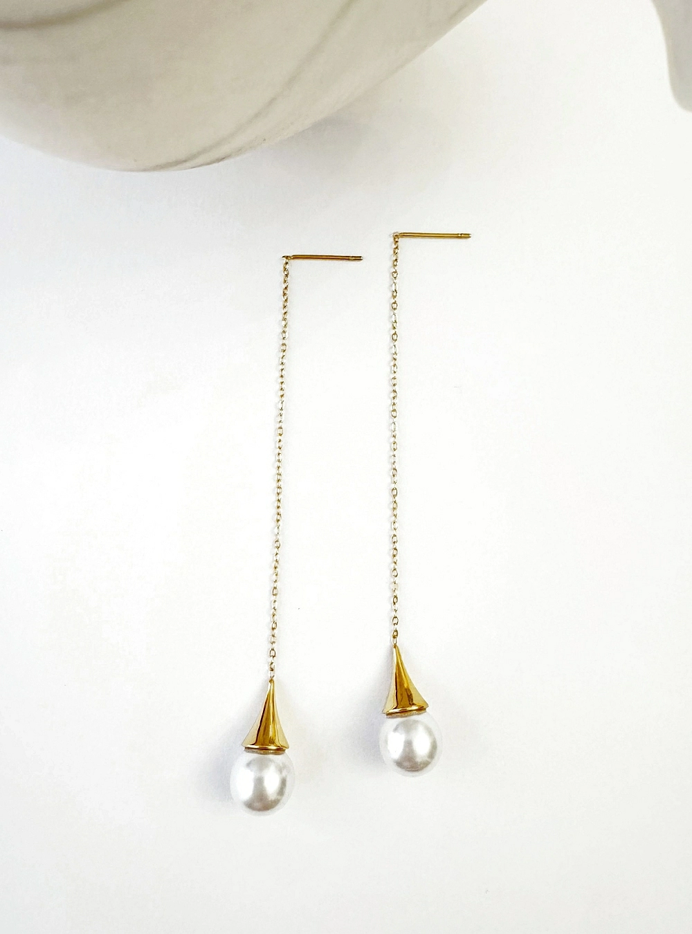 Pendientes perla colgante