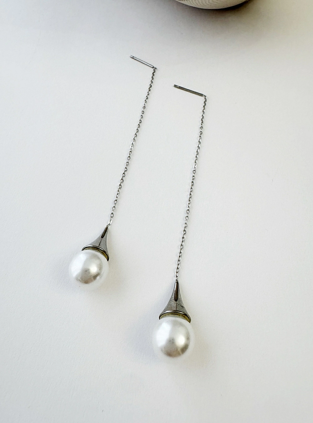 Pendientes perla colgante