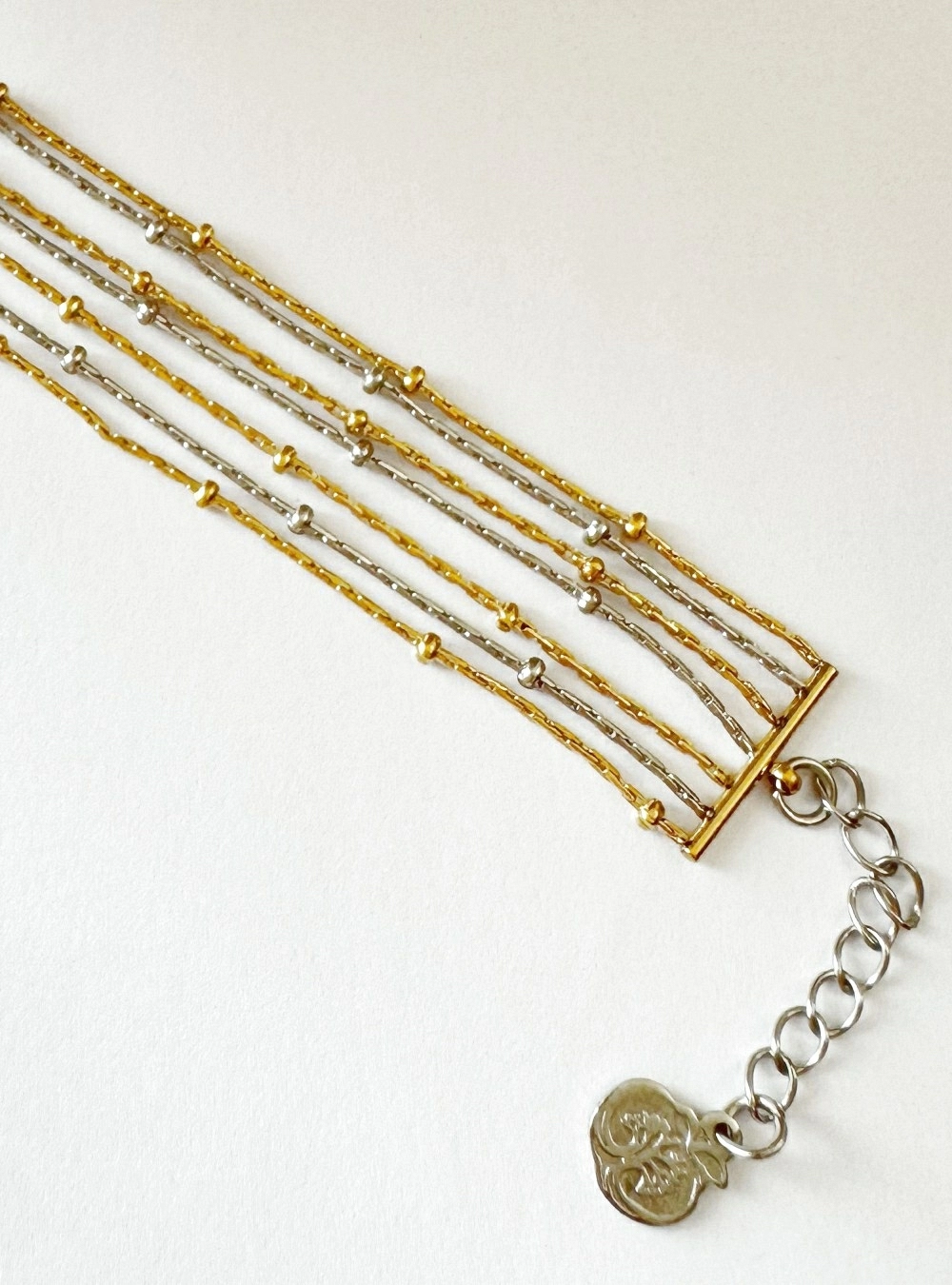 Pulsera cadenas silver and gold