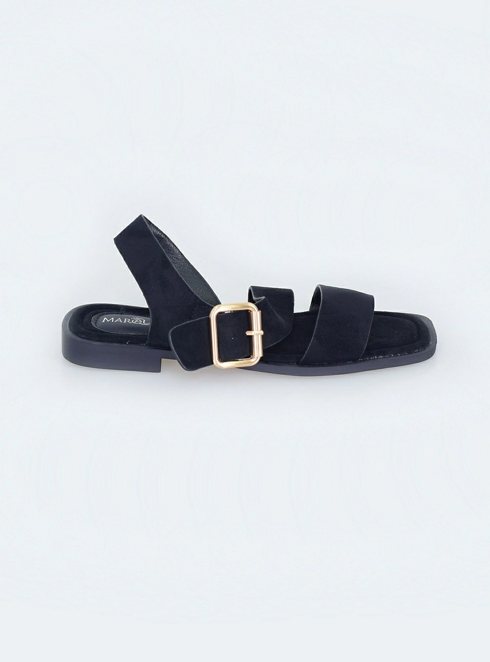 Sandalia plana maxi hebilla