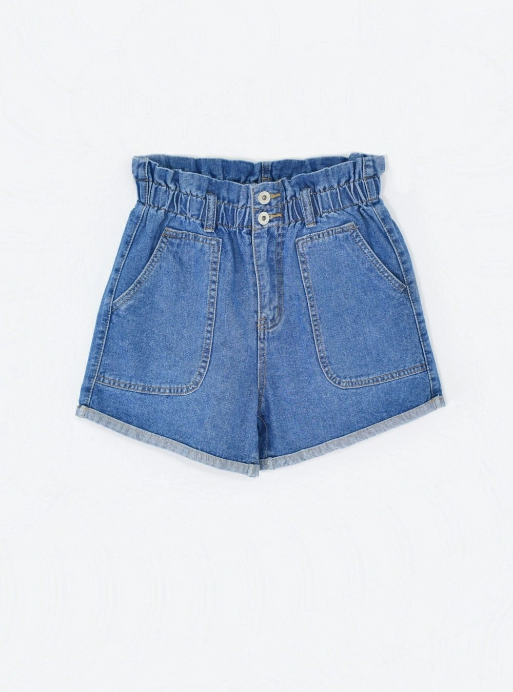 Short cintura elastica denim