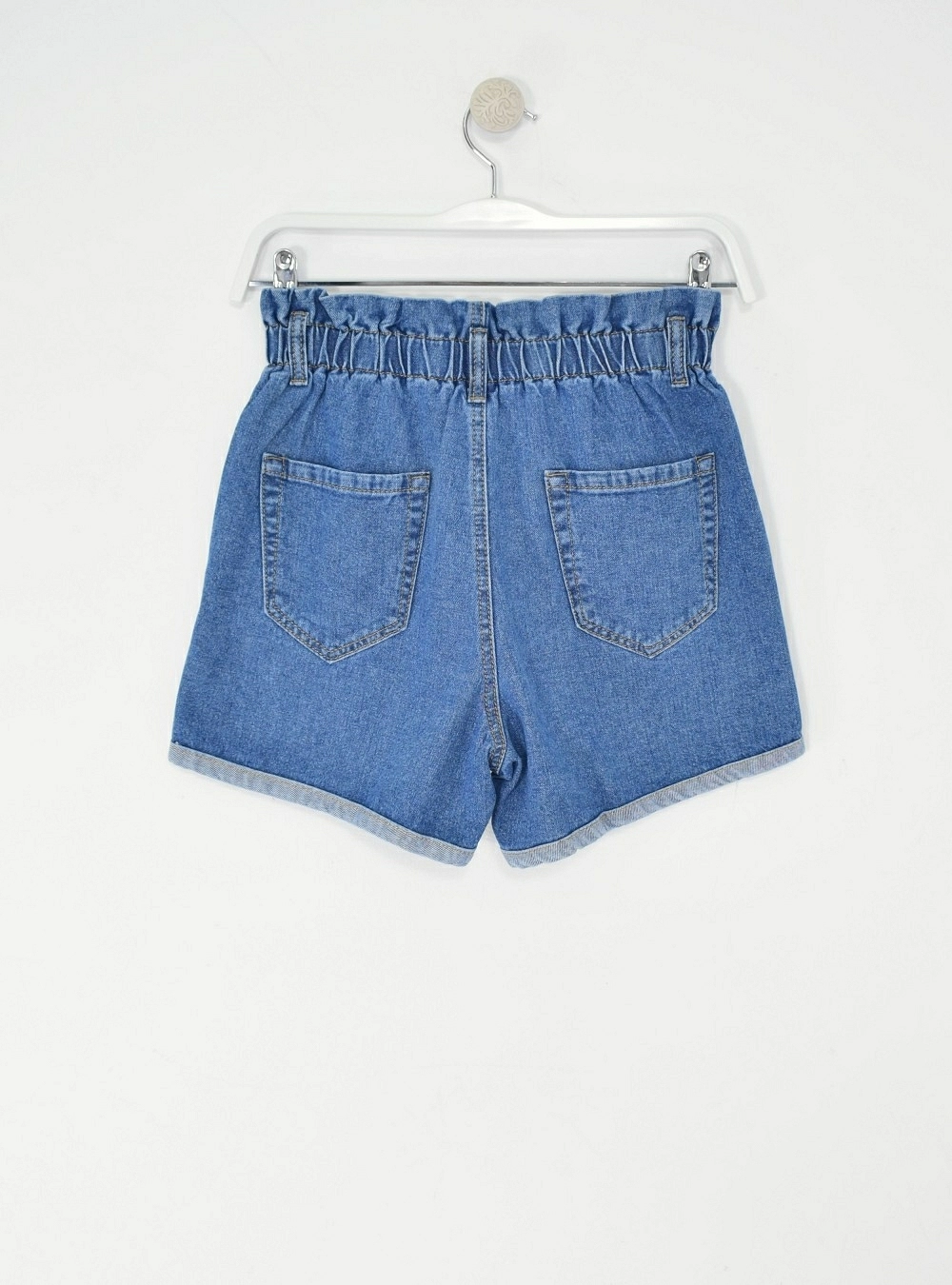 Short cintura elastica denim