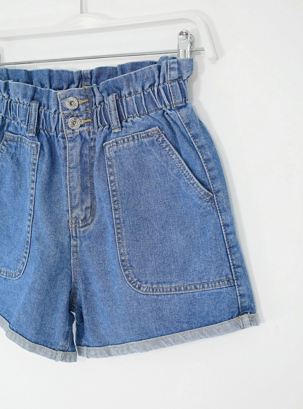 Short cintura elastica denim