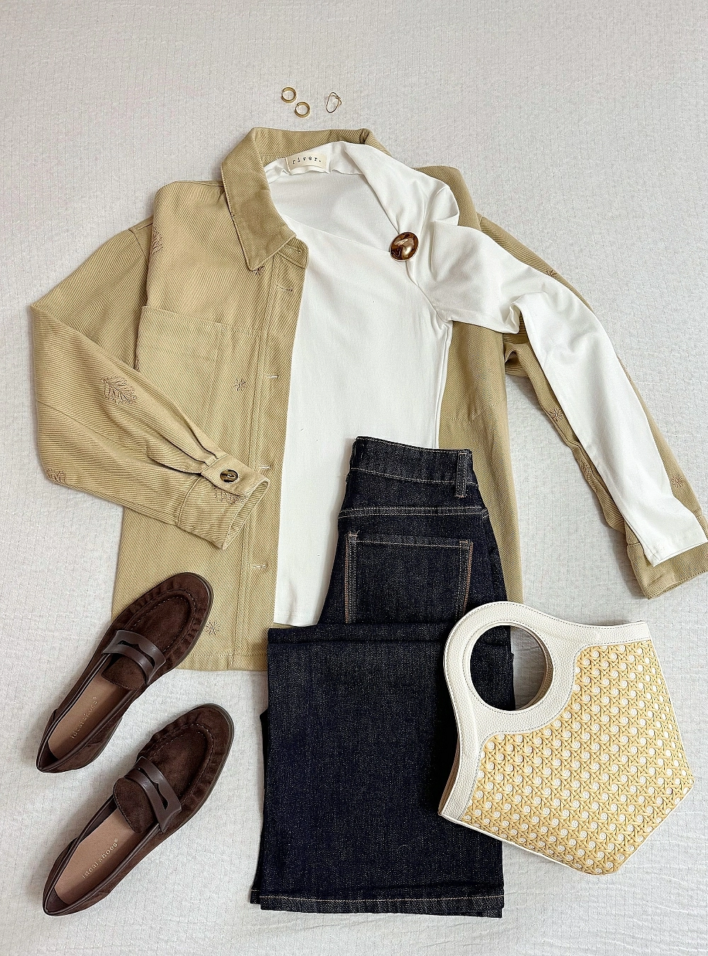 Sobrecamisa denim bordados