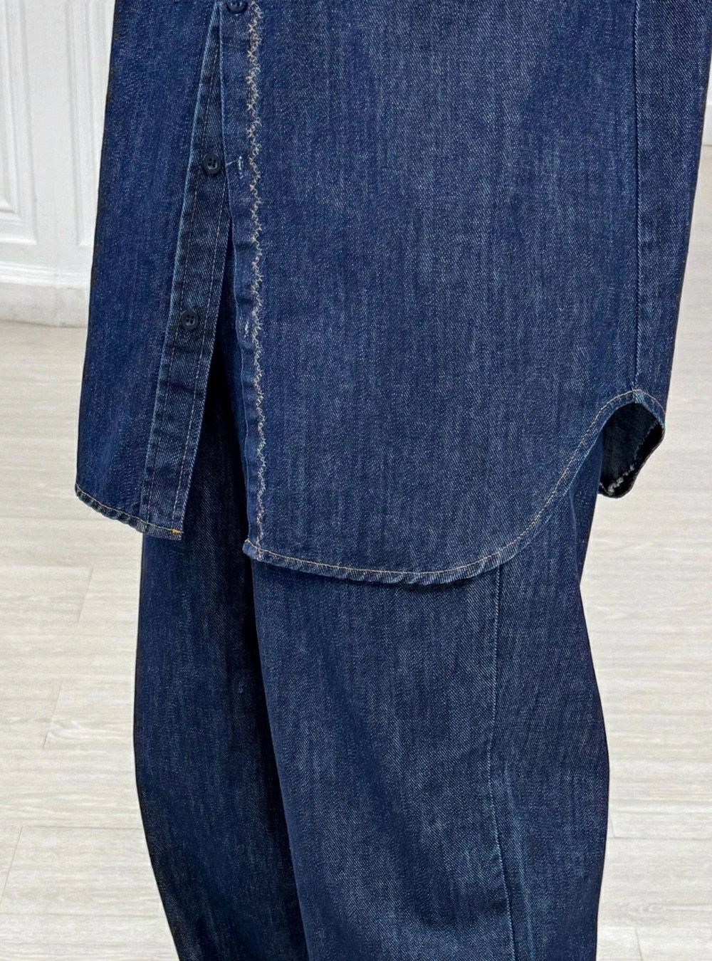 Sobrecamisa denim bordados