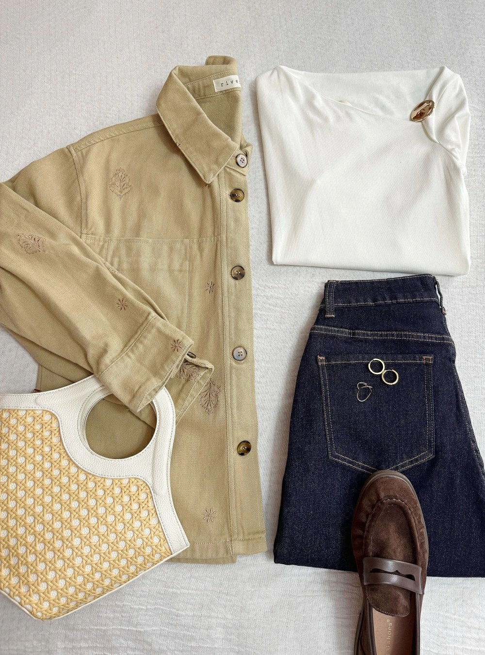 Sobrecamisa denim bordados